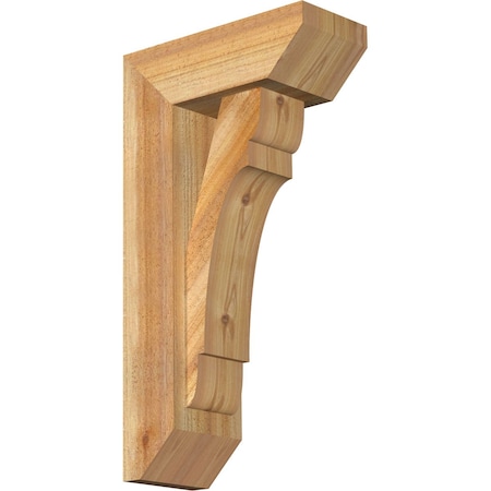 Ekena Millwork Olympic Slat Rough Sawn Bracket w/ Offset Brace, Western Red Cedar, 6"W x 14"D x 26"H BKT0604X14X26OLY06RWR